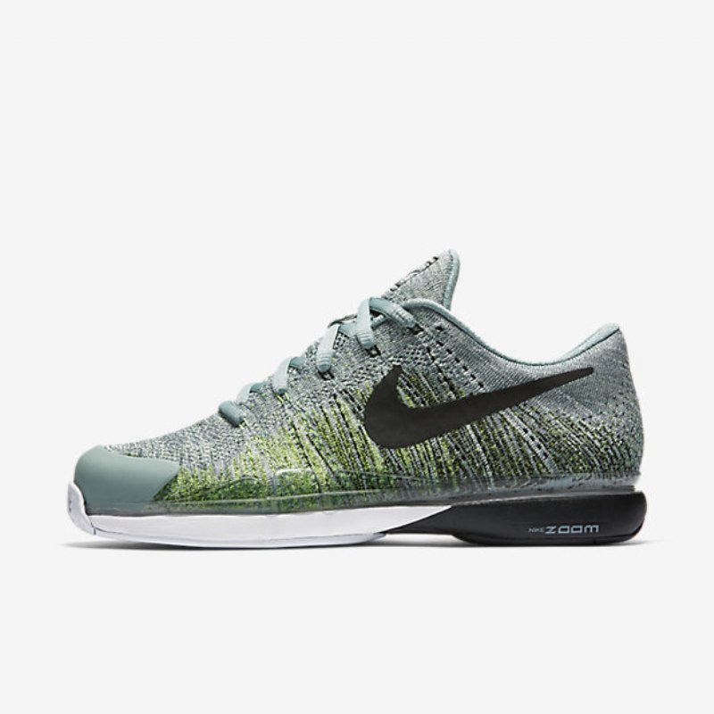 Juoksukengät Zoom Vapor Nikecourt Flyknit Hard Court Miesten Canon Electric Green Emali Musta
