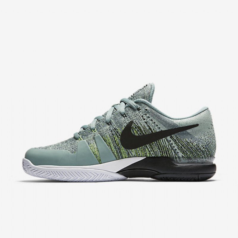 Juoksukengät Zoom Vapor Nikecourt Flyknit Hard Court Miesten Canon Electric Green Emali Musta