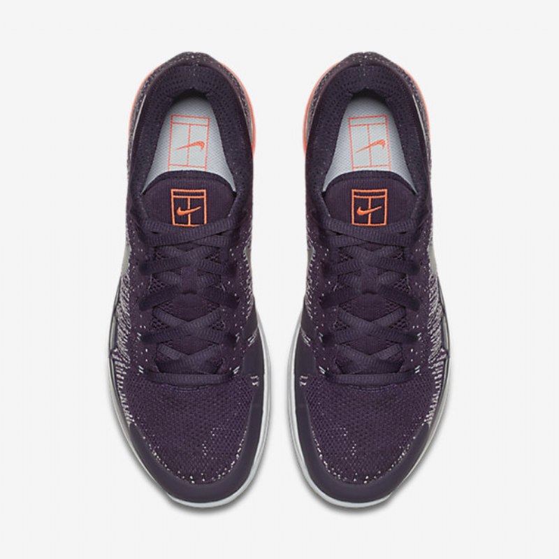 Juoksukengät Zoom Vapor Nikecourt Flyknit Hard Court Miesten Suuri Purppura Pure Platinum Total Crimson Metallic Hopea
