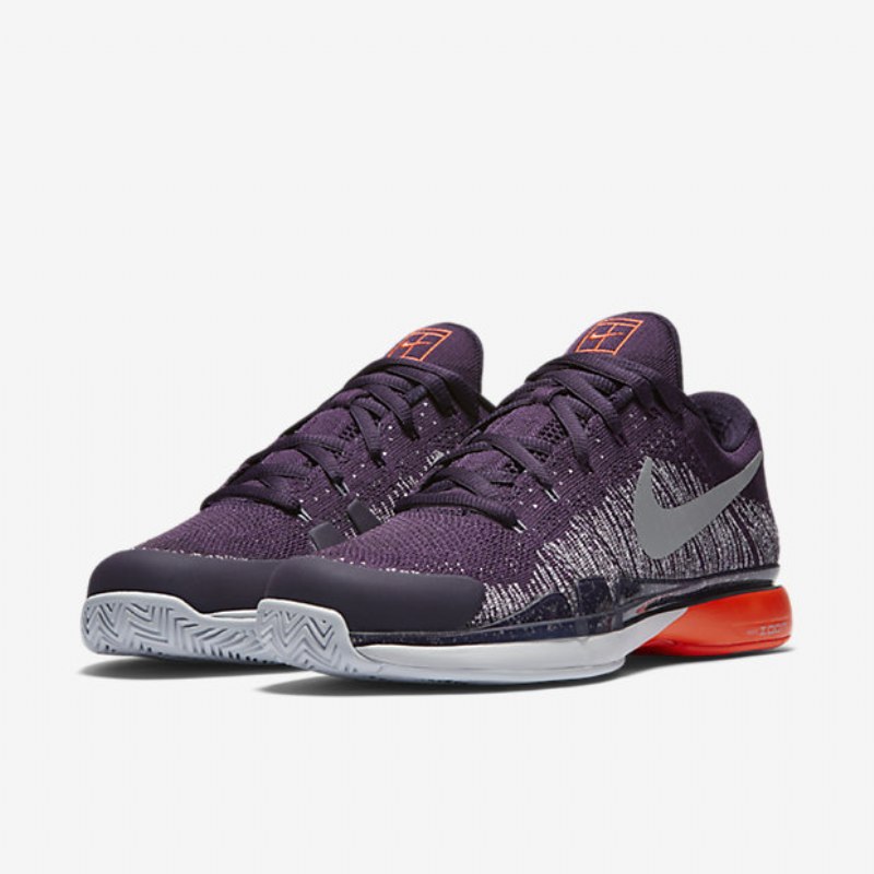 Juoksukengät Zoom Vapor Nikecourt Flyknit Hard Court Miesten Suuri Purppura Pure Platinum Total Crimson Metallic Hopea