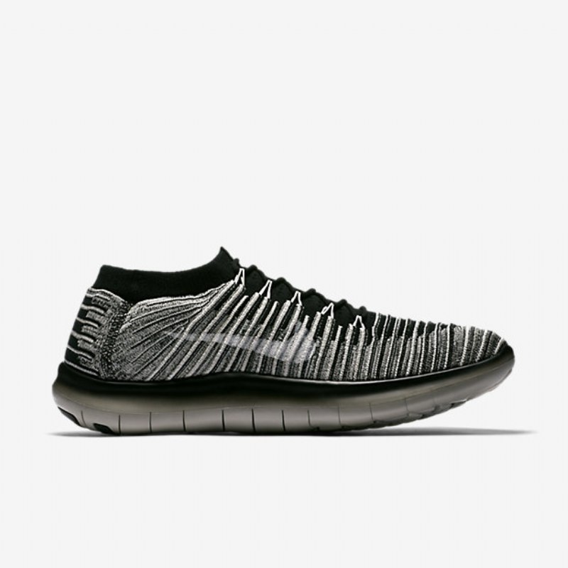 Kilpailukengät Nikelab Free Rn Motion Flyknit Miesten Musta Purje Vaaleanharmaa Purjehdus