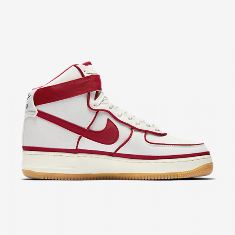 Nike Air Force 1 07 Miesten High Lv8 Sail Black Gum Vaaleanruskea Punainen Fitness