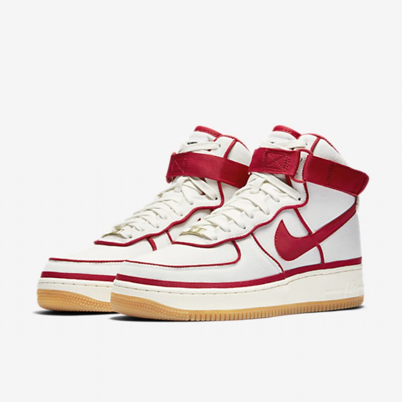 Nike Air Force 1 07 Miesten High Lv8 Sail Black Gum Vaaleanruskea Punainen Fitness