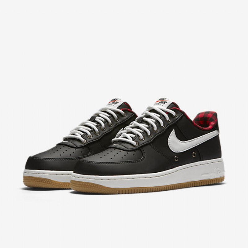 Nike Air Force 1 07 Miesten Lv8 Musta Punainen Action Purjekumi Vaaleanruskea Sail