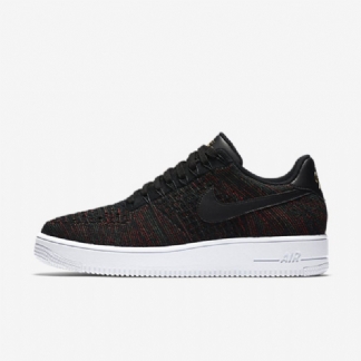 Nike Air Force 1 Low Miesten Flyknit Black Metallic Gold White
