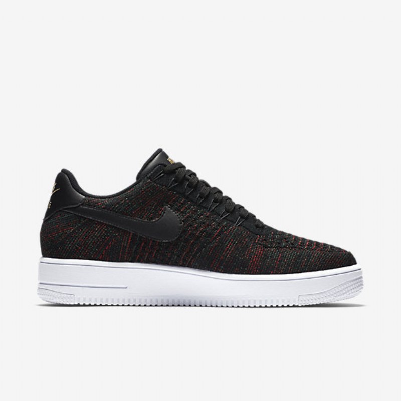 Nike Air Force 1 Low Miesten Flyknit Black Metallic Gold White