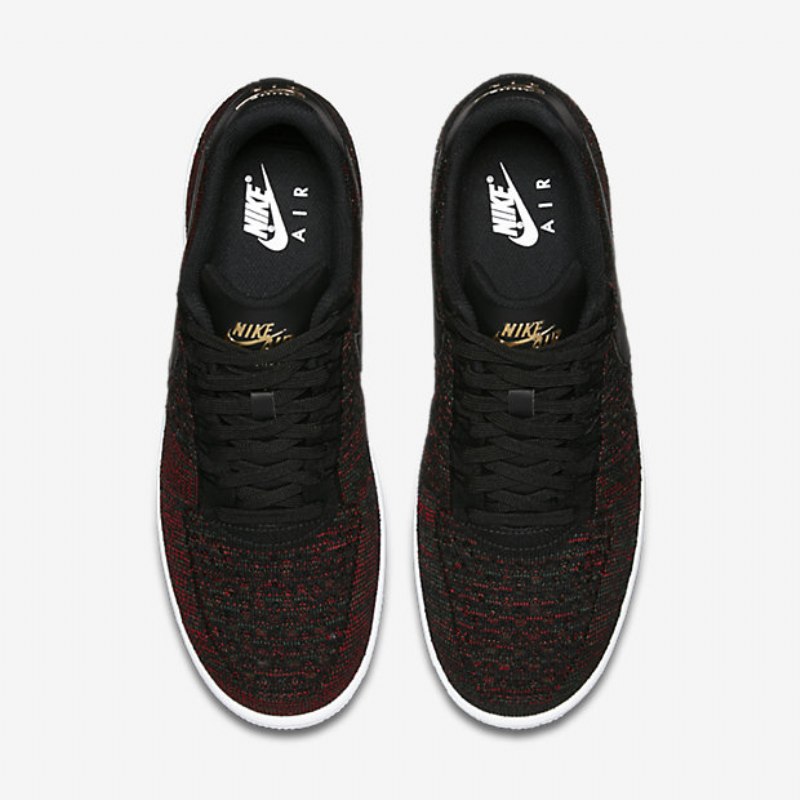 Nike Air Force 1 Low Miesten Flyknit Black Metallic Gold White