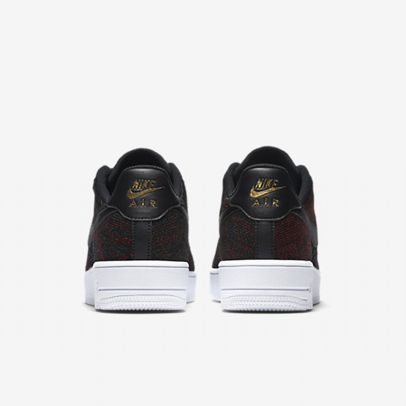 Nike Air Force 1 Low Miesten Flyknit Black Metallic Gold White