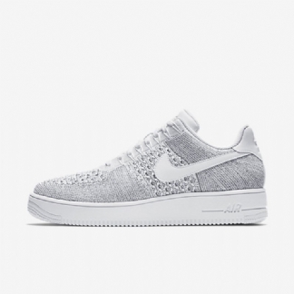 Nike Air Force 1 Low Miesten Flyknit Kylmä Valkoinen