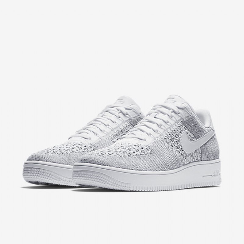Nike Air Force 1 Low Miesten Flyknit Kylmä Valkoinen