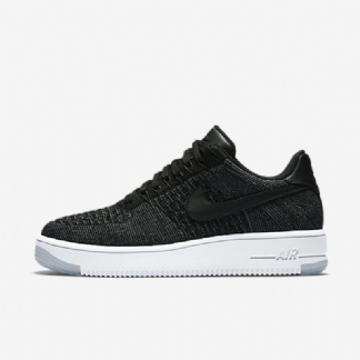 Nike Air Force 1 Low Naisten Flyknit Musta Valkoinen