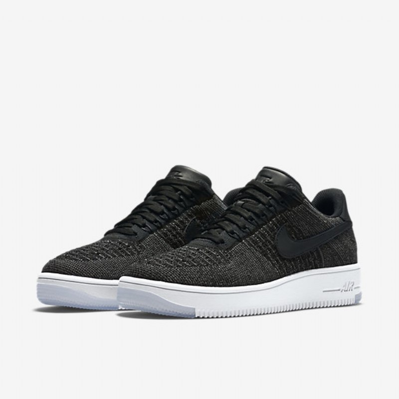 Nike Air Force 1 Low Naisten Flyknit Musta Valkoinen