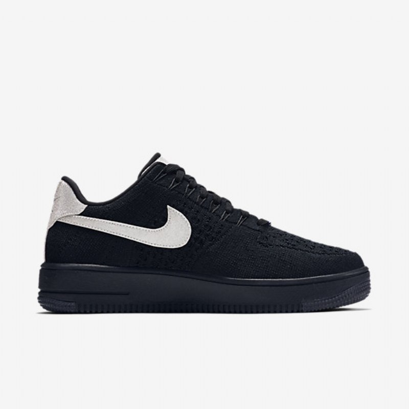 Nike Air Force 1 Low Ultra Flyknit Qs Miesten Musta Metallihopea