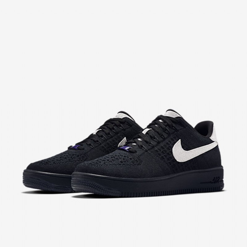 Nike Air Force 1 Low Ultra Flyknit Qs Miesten Musta Metallihopea