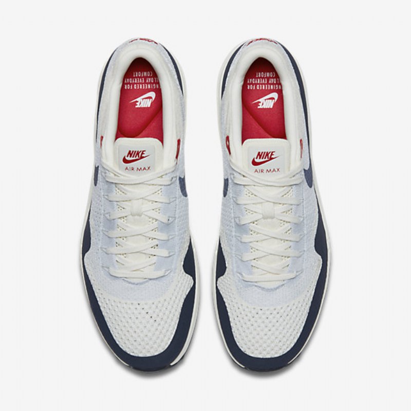 Nike Air Max 1 Miesten Ultra 2.0 Flyknit Sailing Grey Wolf University Red Obsidian