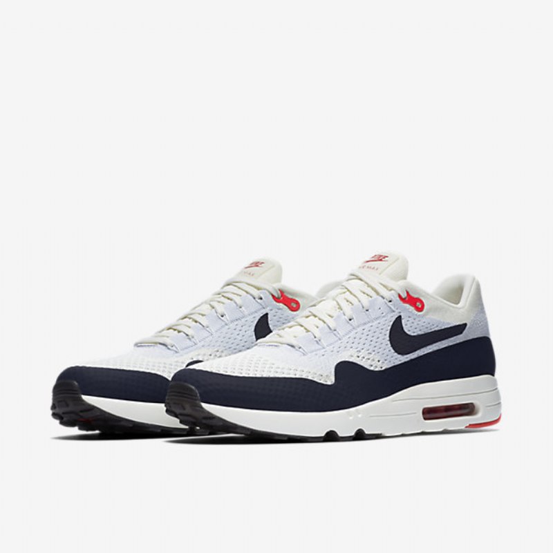 Nike Air Max 1 Miesten Ultra 2.0 Flyknit Sailing Grey Wolf University Red Obsidian