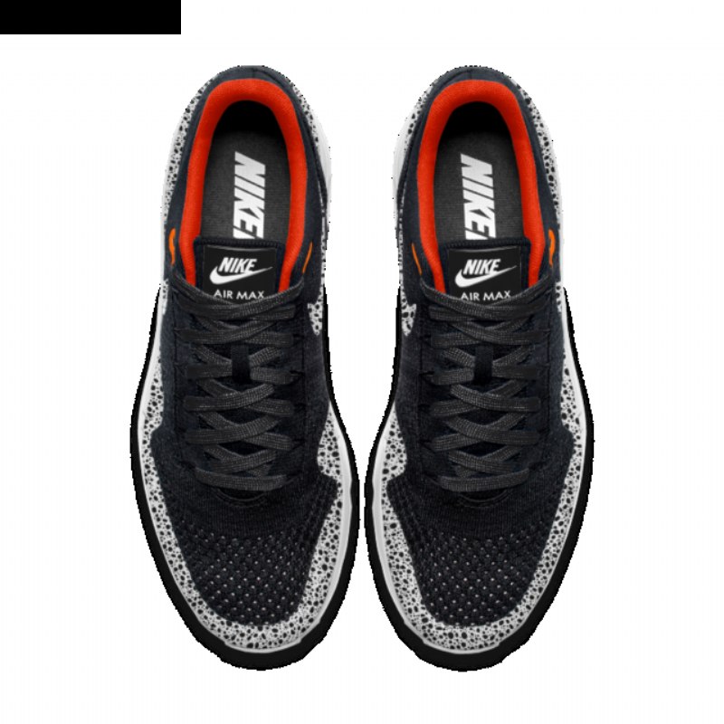 Nike Air Max 1 Miesten Ultra Flyknit Musta Harmaa Oranssi