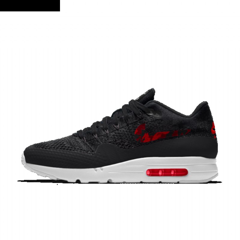 Nike Air Max 1 Miesten Ultra Flyknit Musta Punainen Valkoinen