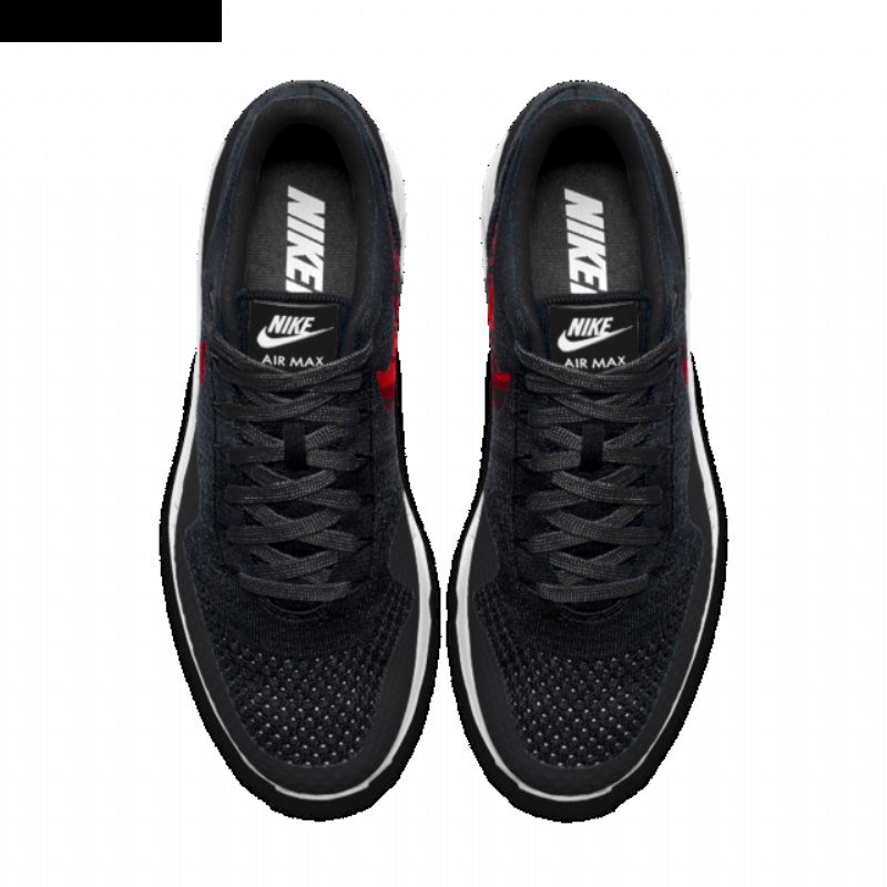 Nike Air Max 1 Miesten Ultra Flyknit Musta Punainen Valkoinen