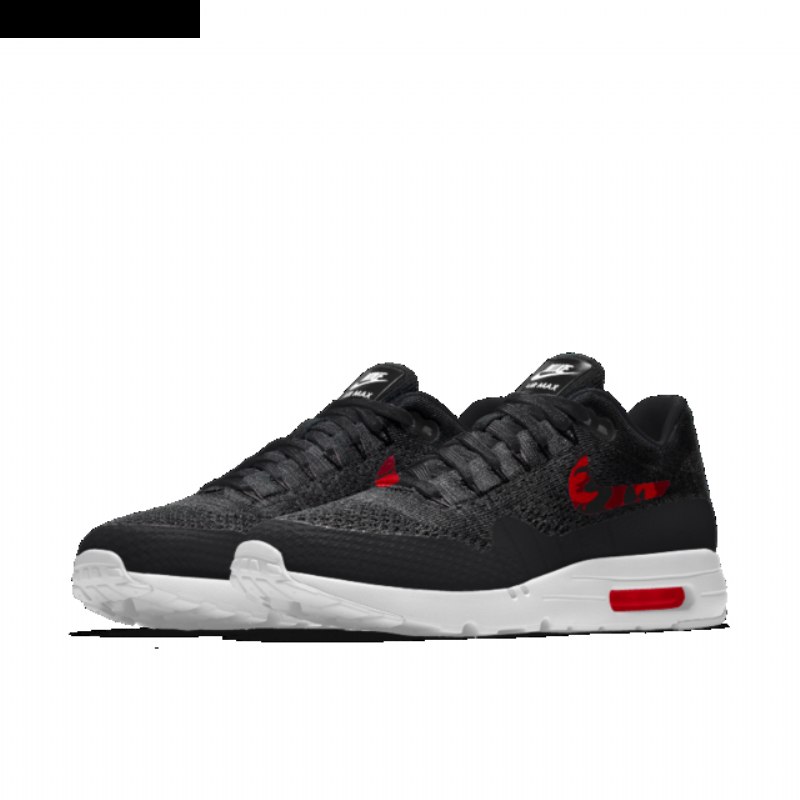 Nike Air Max 1 Miesten Ultra Flyknit Musta Punainen Valkoinen