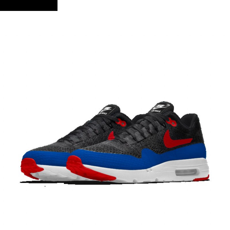 Nike Air Max 1 Miesten Ultra Flyknit Musta Sininen Punainen Valkoinen