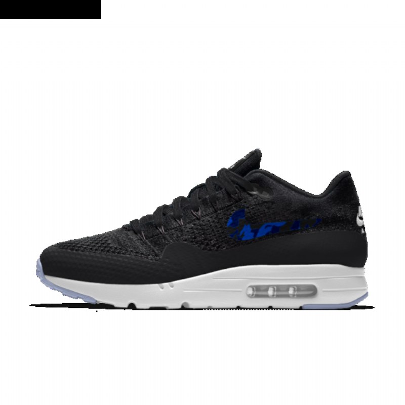 Nike Air Max 1 Miesten Ultra Flyknit Musta Sininen Valkoinen