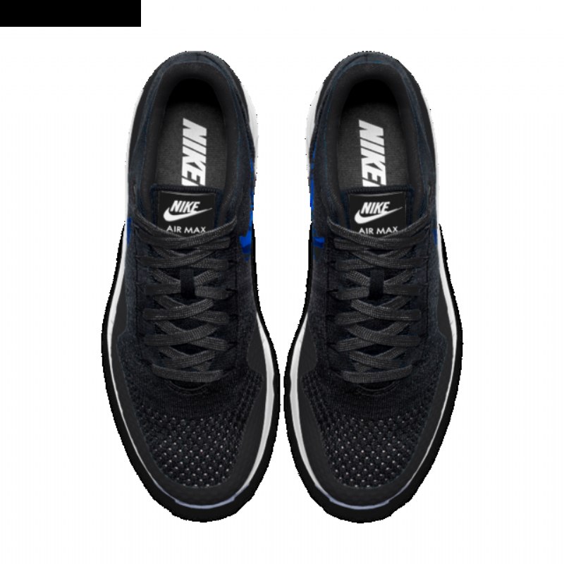 Nike Air Max 1 Miesten Ultra Flyknit Musta Sininen Valkoinen
