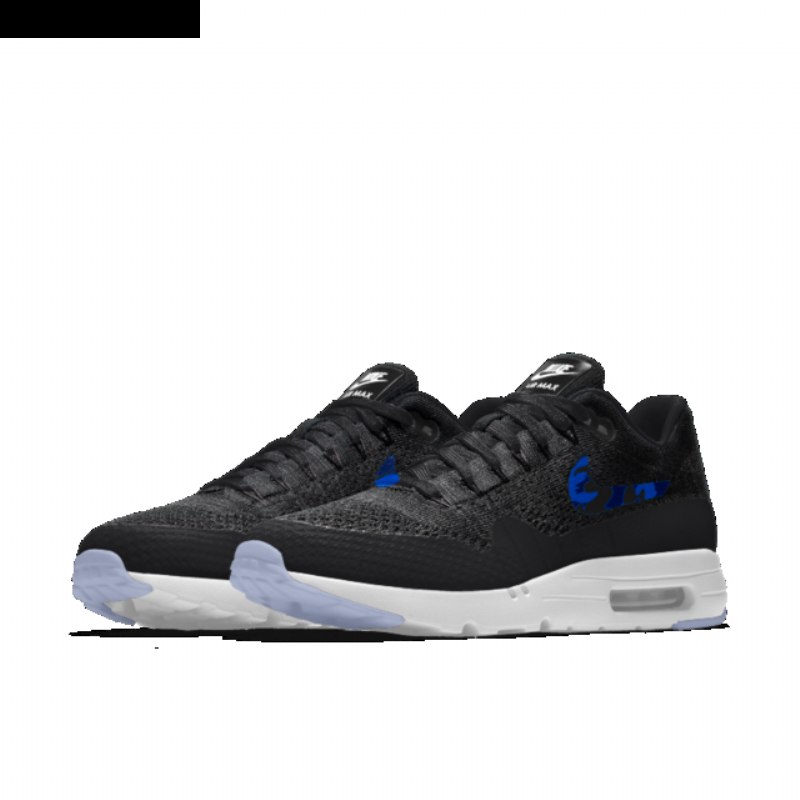 Nike Air Max 1 Miesten Ultra Flyknit Musta Sininen Valkoinen