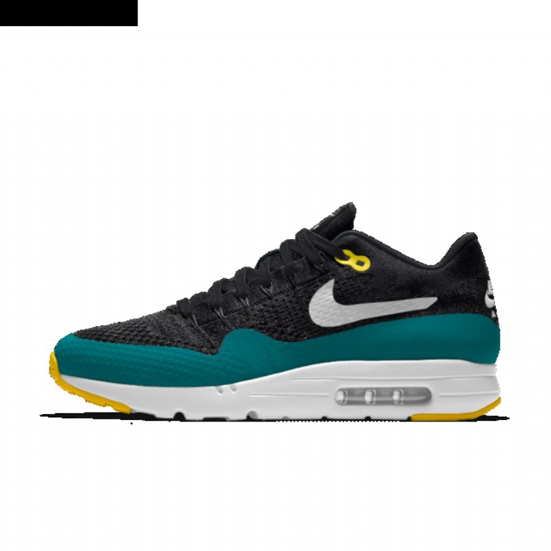 Nike Air Max 1 Miesten Ultra Flyknit Musta Vihreä Valkoinen Keltainen