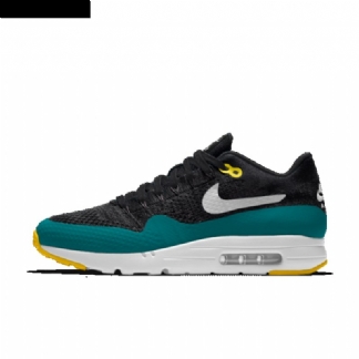 Nike Air Max 1 Miesten Ultra Flyknit Musta Vihreä Valkoinen Keltainen
