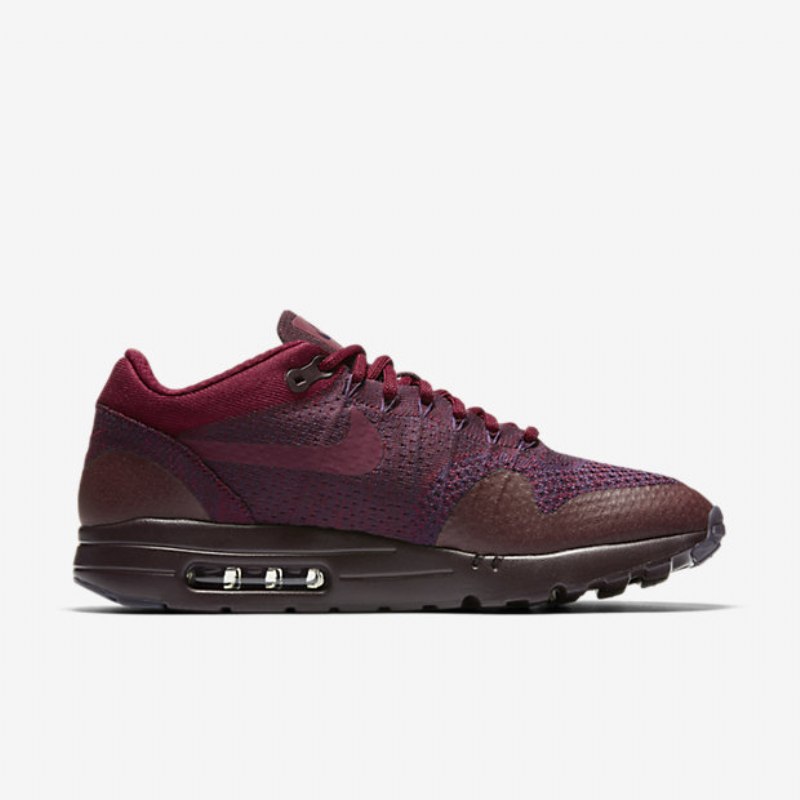 Nike Air Max 1 Miesten Ultra Flyknit Suuri Violetti Syvä Burgundy Red Joukkue
