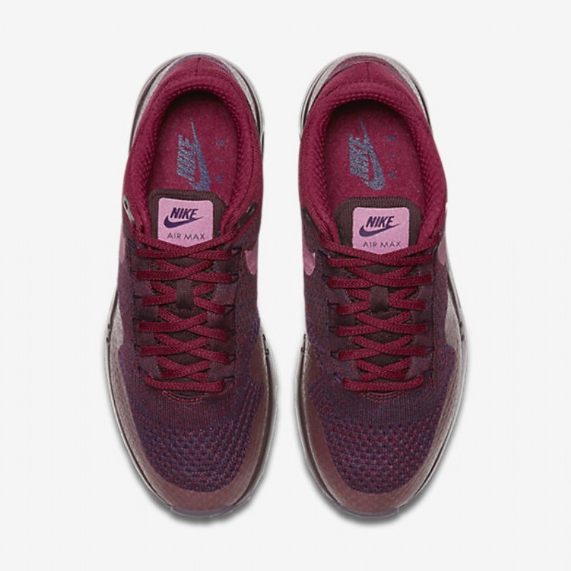 Nike Air Max 1 Miesten Ultra Flyknit Suuri Violetti Syvä Burgundy Red Joukkue