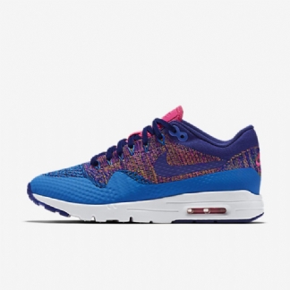 Nike Air Max 1 Naiset Ultra Flyknit Sininen Valokuva Vaaleanpunainen Explosion Lyijy Kulta Syvä Royal Blue