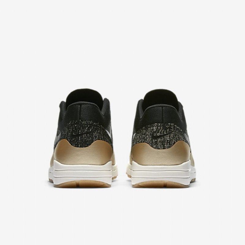 Nike Air Max 1 Naisten Ultra 2.0 Flyknit Black Metallic Gold Opal Flat