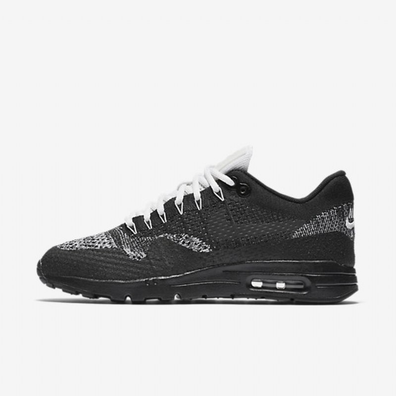 Nike Air Max 1 Naisten Ultra Flyknit Musta Valkoinen Metallinen Hopea Antrasiitti