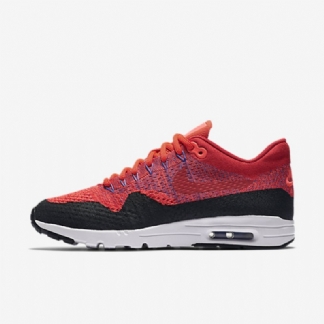 Nike Air Max 1 Naisten Ultra Flyknit University Red Crimson Kiiltävä Musta