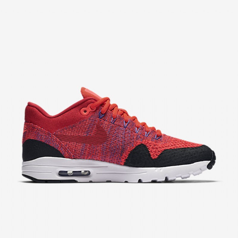 Nike Air Max 1 Naisten Ultra Flyknit University Red Crimson Kiiltävä Musta