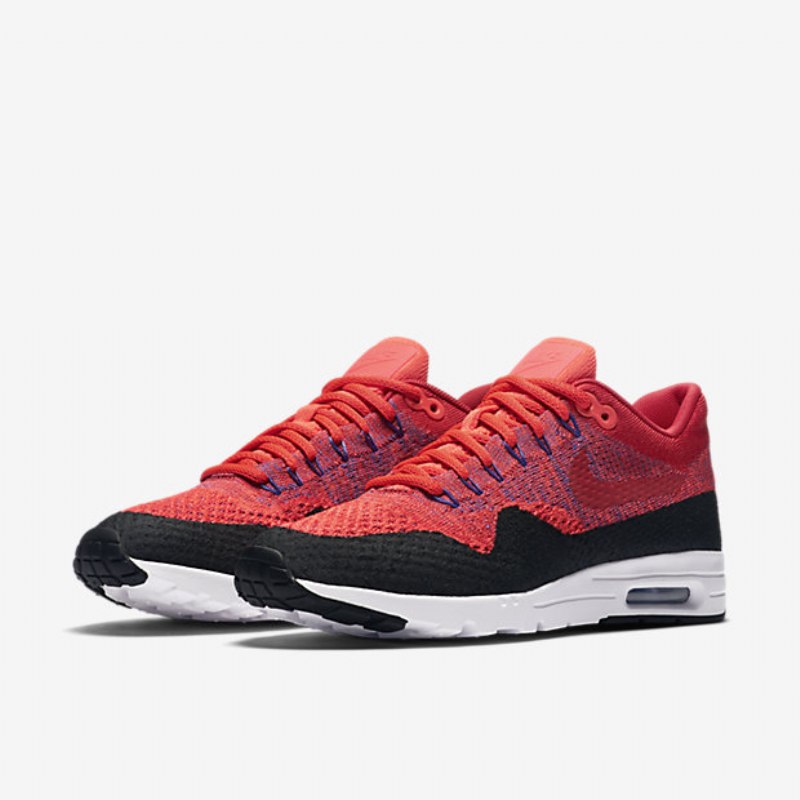 Nike Air Max 1 Naisten Ultra Flyknit University Red Crimson Kiiltävä Musta