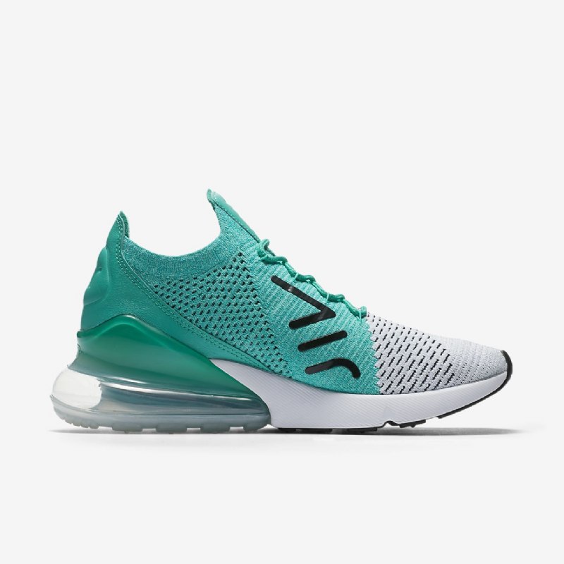 Nike Air Max 270 Flyknit Kengät Emerald Läpinäkyvä Pure Platinum White Black