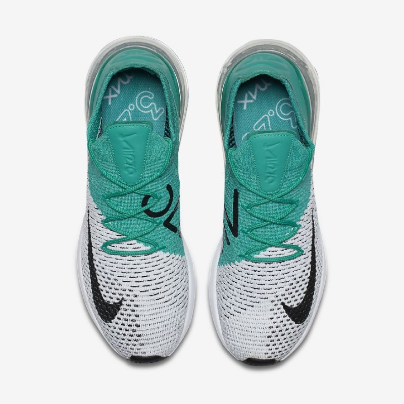 Nike Air Max 270 Flyknit Kengät Emerald Läpinäkyvä Pure Platinum White Black