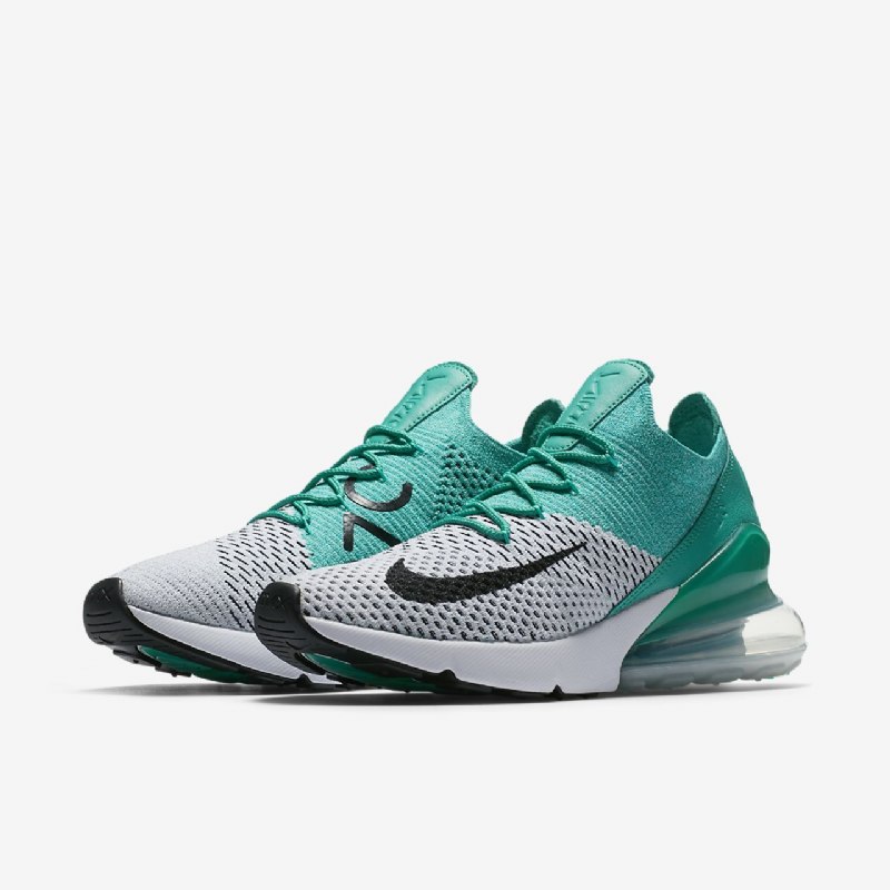 Nike Air Max 270 Flyknit Kengät Emerald Läpinäkyvä Pure Platinum White Black