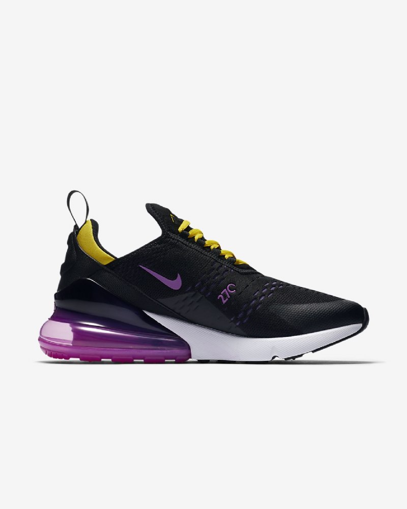 Nike Air Max 270 Miesten Musta Hyper Grape Keltainen Torni Magenta