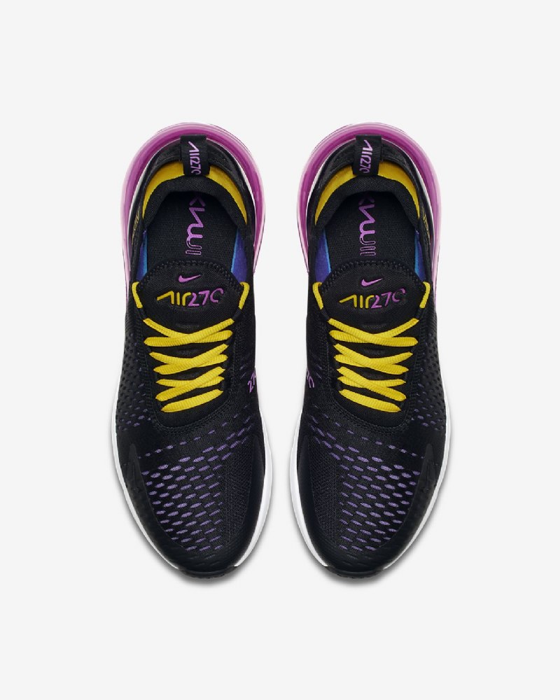 Nike Air Max 270 Miesten Musta Hyper Grape Keltainen Torni Magenta