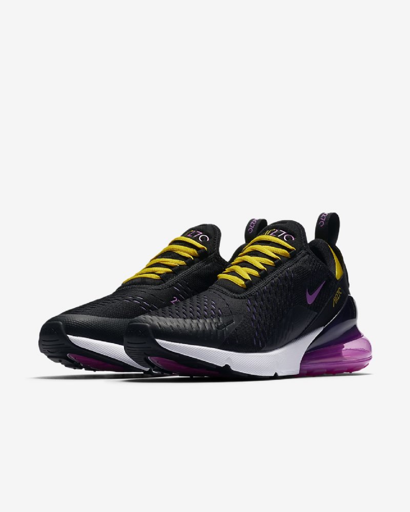 Nike Air Max 270 Miesten Musta Hyper Grape Keltainen Torni Magenta