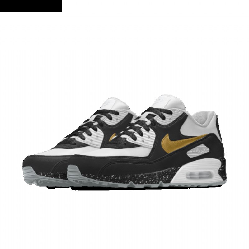 Nike Air Max 90 Essential Homme Id Black White Metallic Gold
