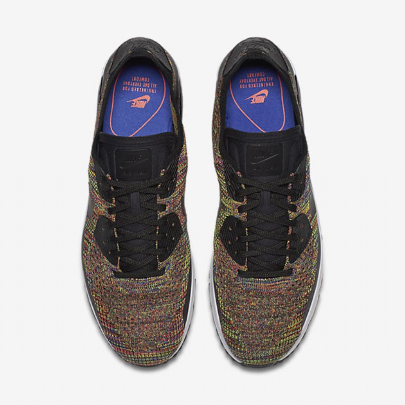 Nike Air Max 90 Miesten Ultra 2.0 Flyknit Black Primordial Blue Volt Crimson Briljantti