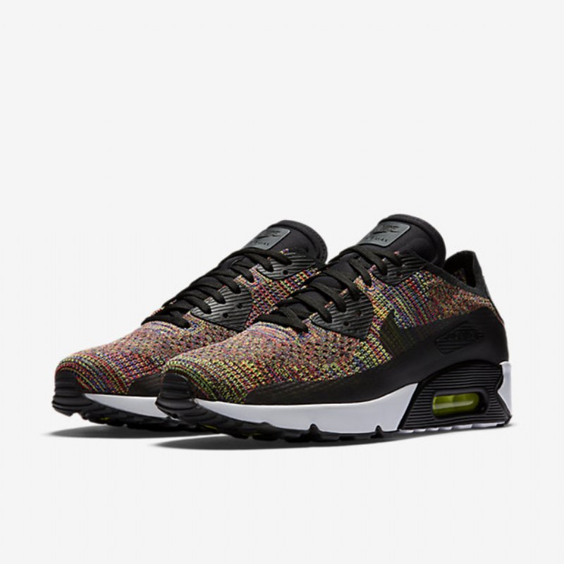 Nike Air Max 90 Miesten Ultra 2.0 Flyknit Black Primordial Blue Volt Crimson Briljantti
