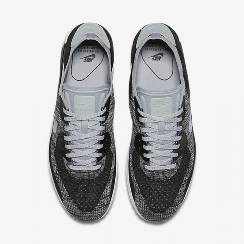Nike Air Max 90 Miesten Ultra 2.0 Flyknit Black Pure Platinum Tummanharmaa Harmaa Wolf