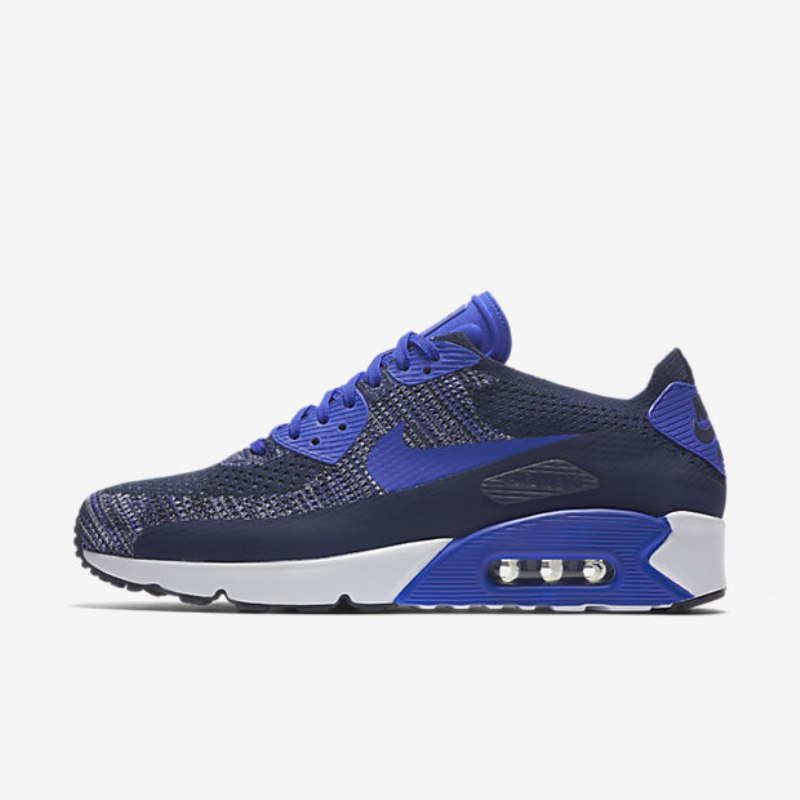 Nike Air Max 90 Miesten Ultra 2.0 Flyknit Navy University Valkoinen Musta Sininen Ensiarvoisen Tärkeä