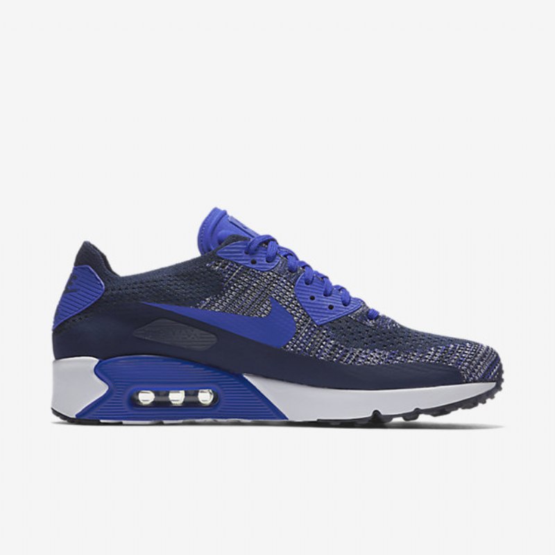 Nike Air Max 90 Miesten Ultra 2.0 Flyknit Navy University Valkoinen Musta Sininen Ensiarvoisen Tärkeä